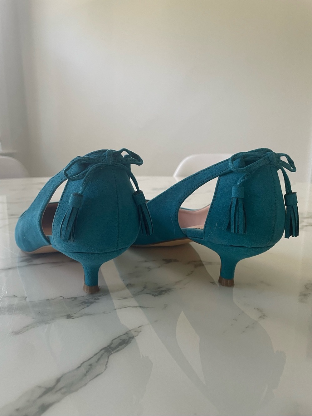 Teal Blue Kitten Heels! W9